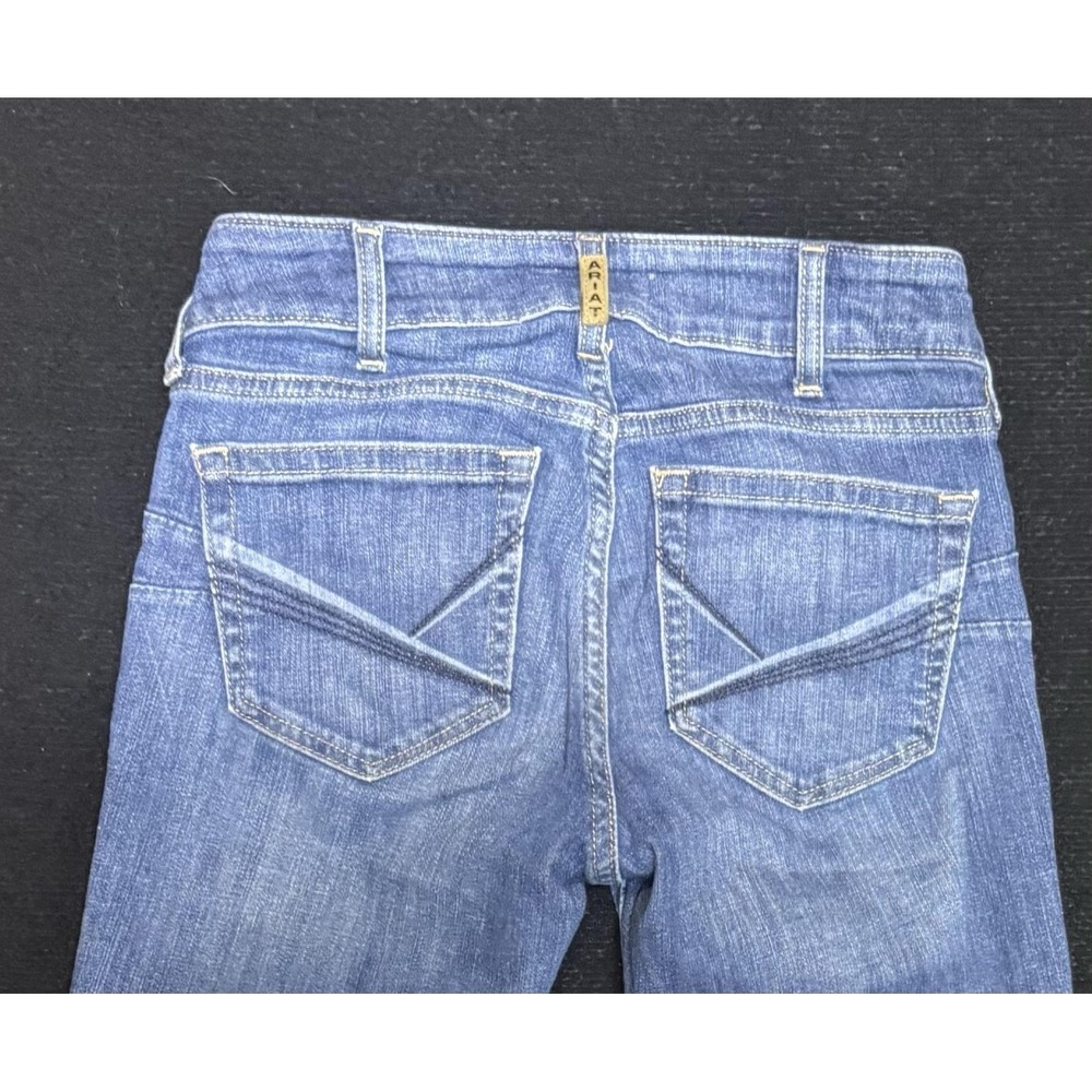 Ariat REAL Jeans Womens 27L Blue Medium Wash Perfect Rise Slim Bootcut Denim - Picture 4 of 12